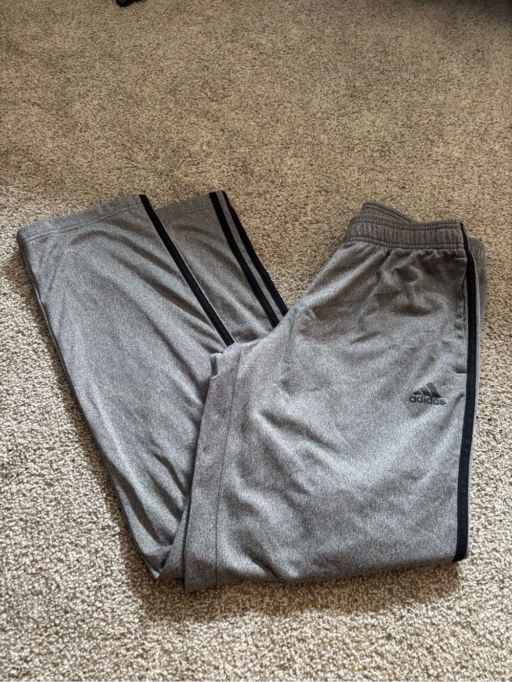 Adidas Gray Men’s Track Pants with Black Trim